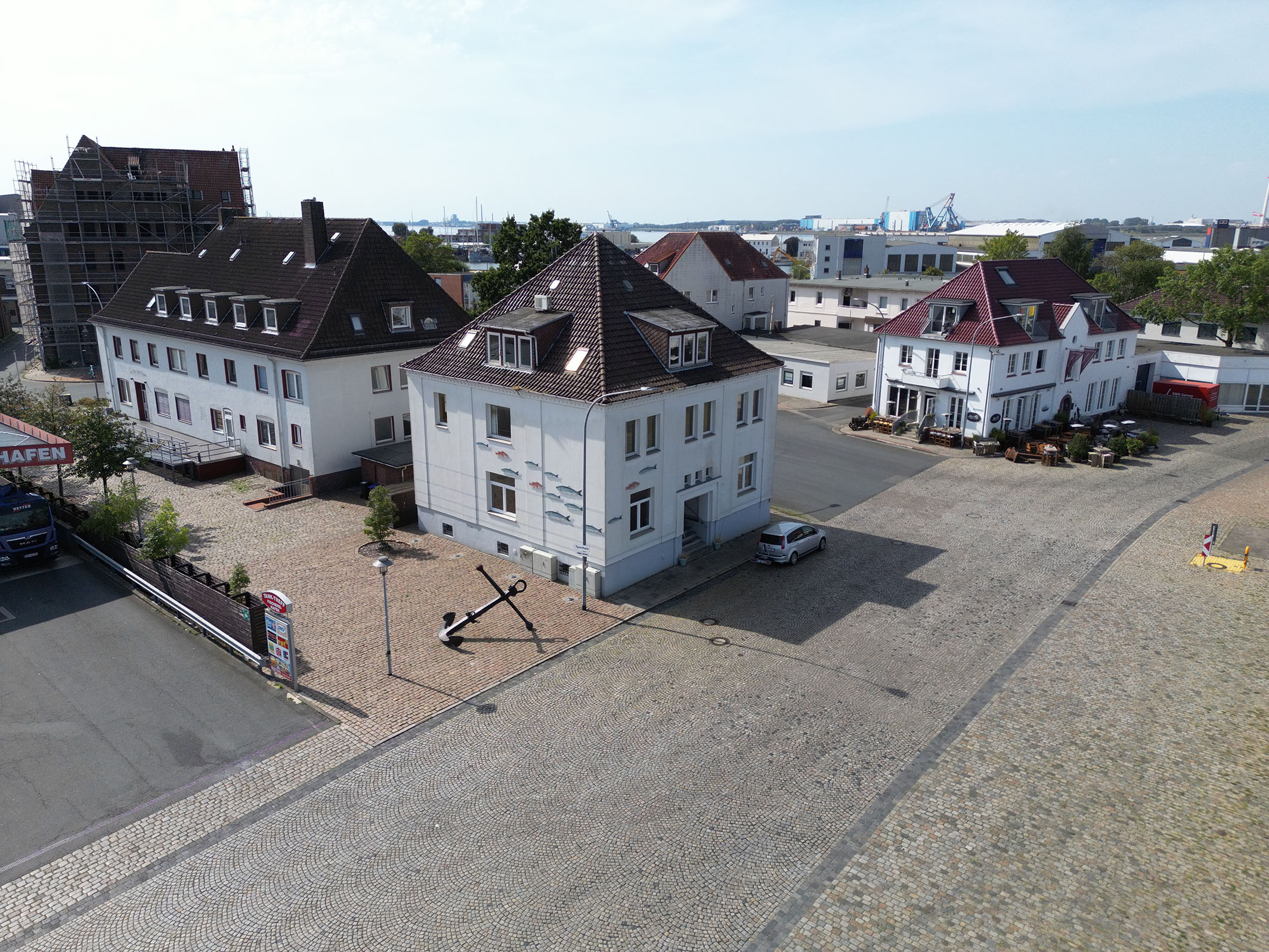 Luftaufnahme Fischkai 31 vor den Sanierungsarbeiten.