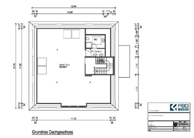 Grundriss des Dachgeschoss im Gebäude Fischkai 31.