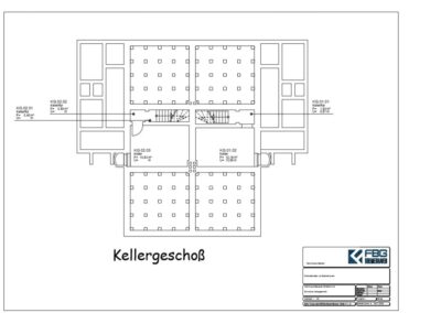 Grundriss des Kellergeschosses der Doppelhaushälfte in der Blexener Straße im Fischereihafen
