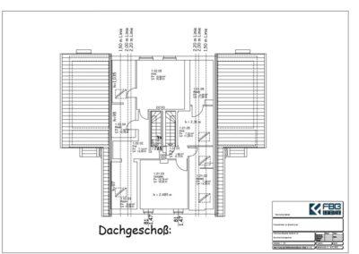 Grundriss des Dachgeschosses der Doppelhaushälfte in der Blexener Straße im Fischereihafen