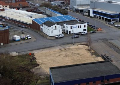 Luftaufnahme der Kaperstraße im Fischereihafen Bremerhaven