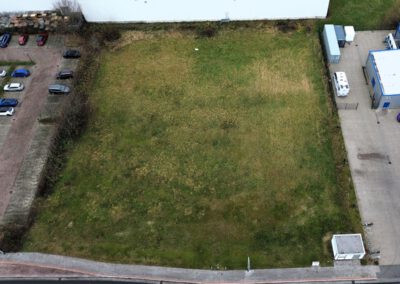 Die freie Gewerbefläche in der Eichstraße im Fischereihafen aus der Luft